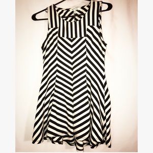 Striped long peplum like tank top